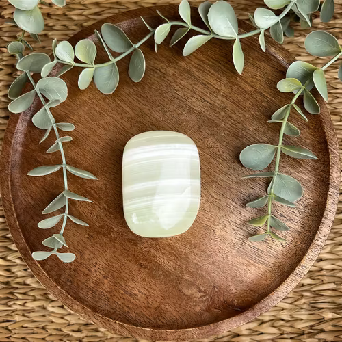 Grön kalcit meditationssten (handsten) C