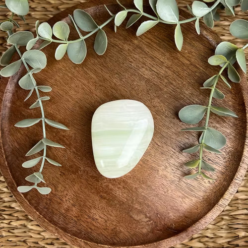 Grön kalcit meditationssten (handsten) D