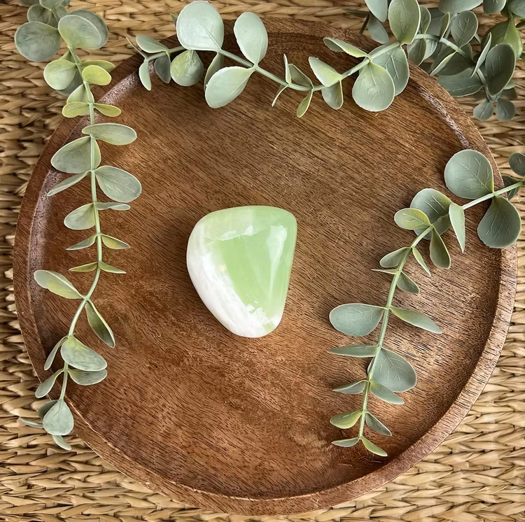 Grön Kalcit meditationssten (handsten) F