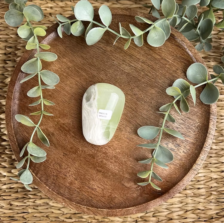 Grön Kalcit meditationssten (handsten) H