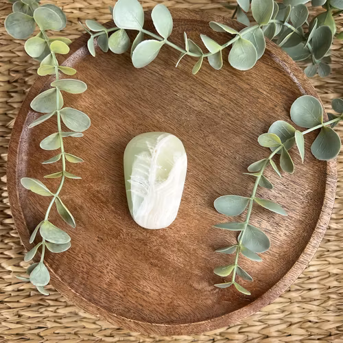 Grön Kalcit meditationssten (handsten) H