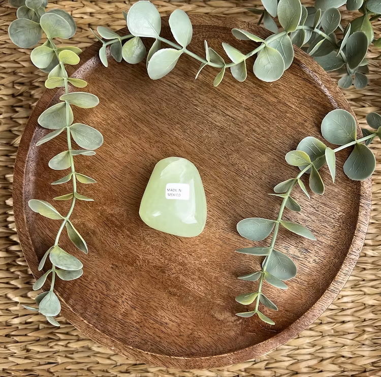 Grön Kalcit meditationssten (handsten) I