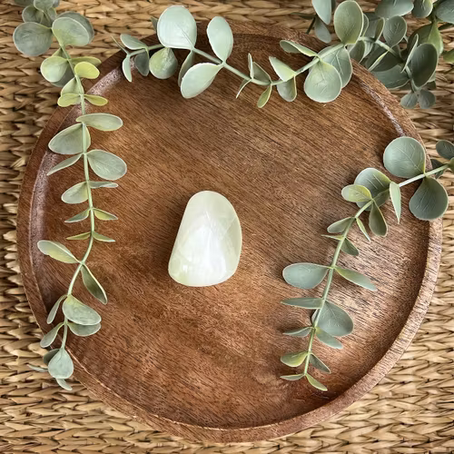 Grön Kalcit meditationssten (handsten) J