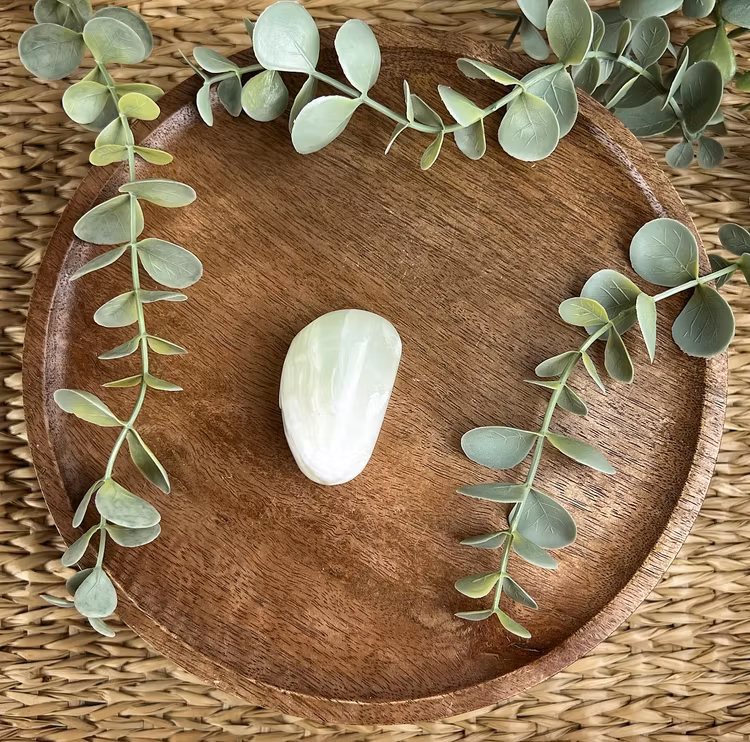 Grön Kalcit meditationssten (handsten) K