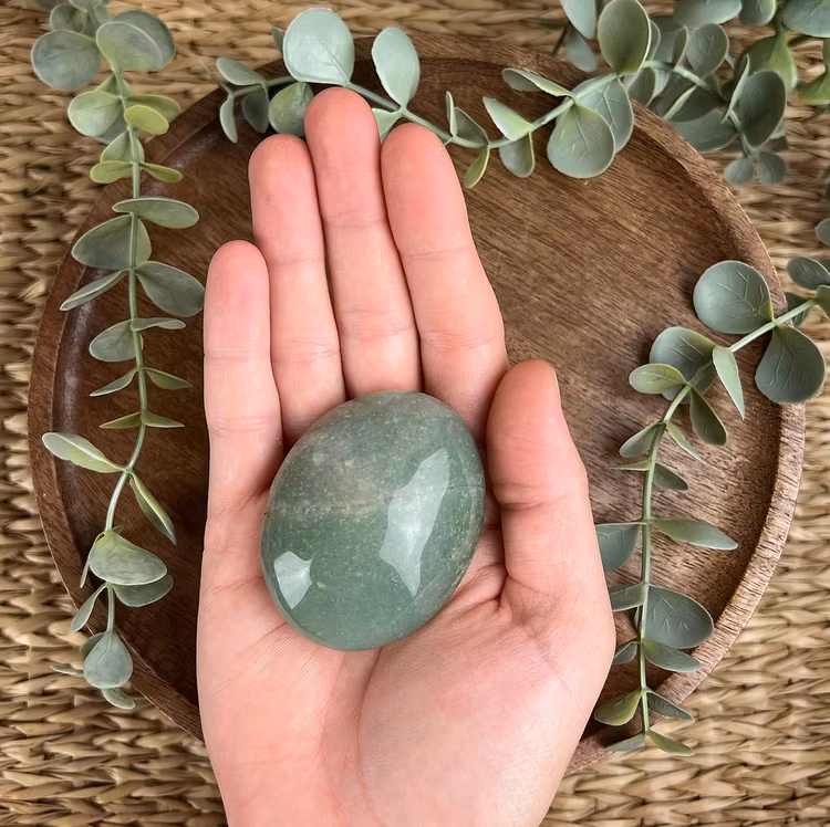 Grön Aventurin meditationssten (handsten) A
