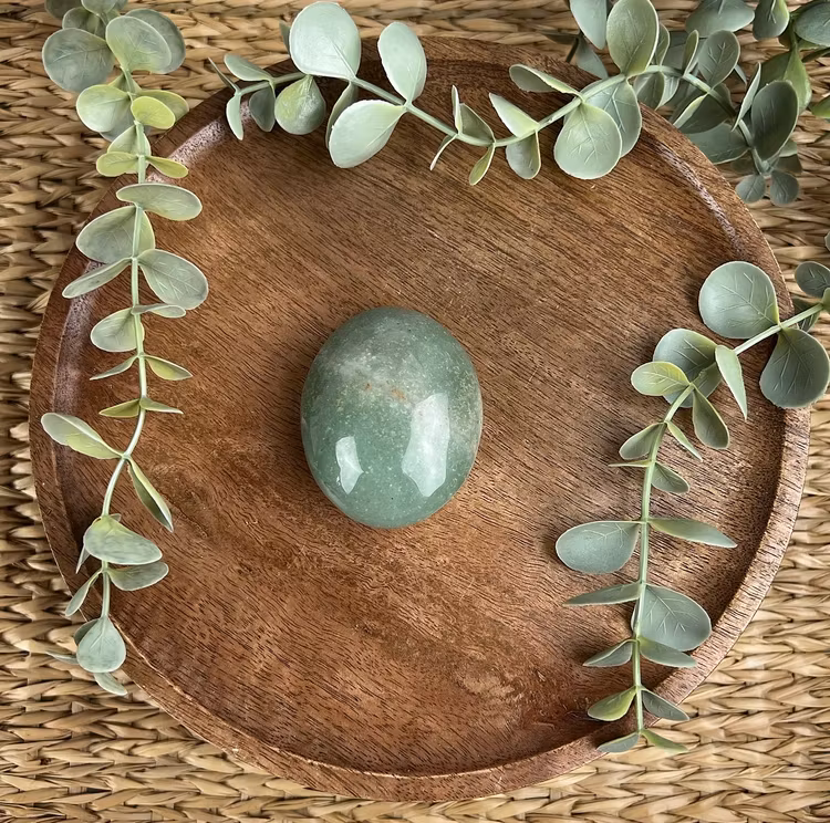 Grön Aventurin meditationssten (handsten) A