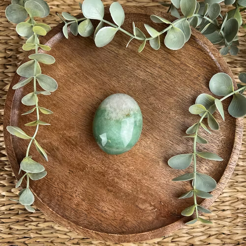 Grön Aventurin meditationssten (handsten) B