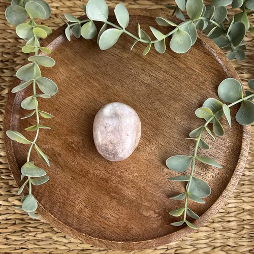 Blomsteragat meditationssten (handsten) G