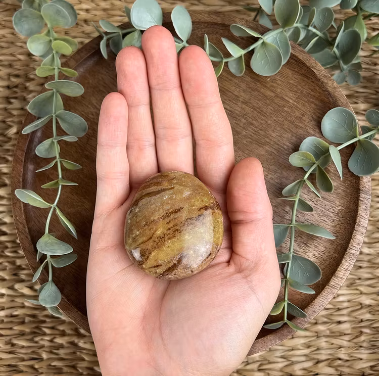 Grön Opal meditationssten (handsten)