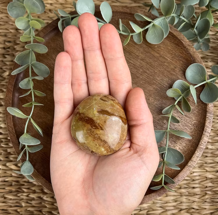 Grön Opal meditationssten (handsten)