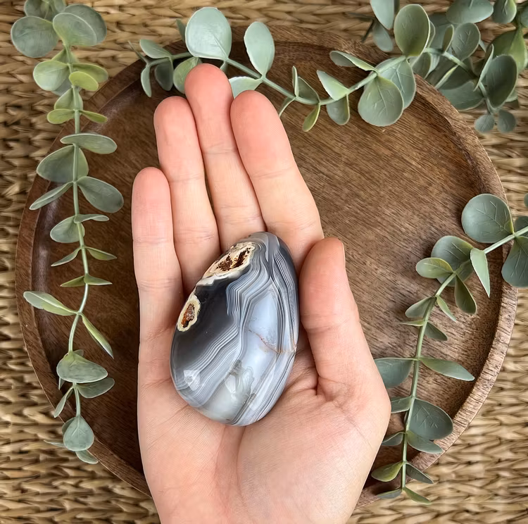 Orca Agat meditationssten (handsten) I