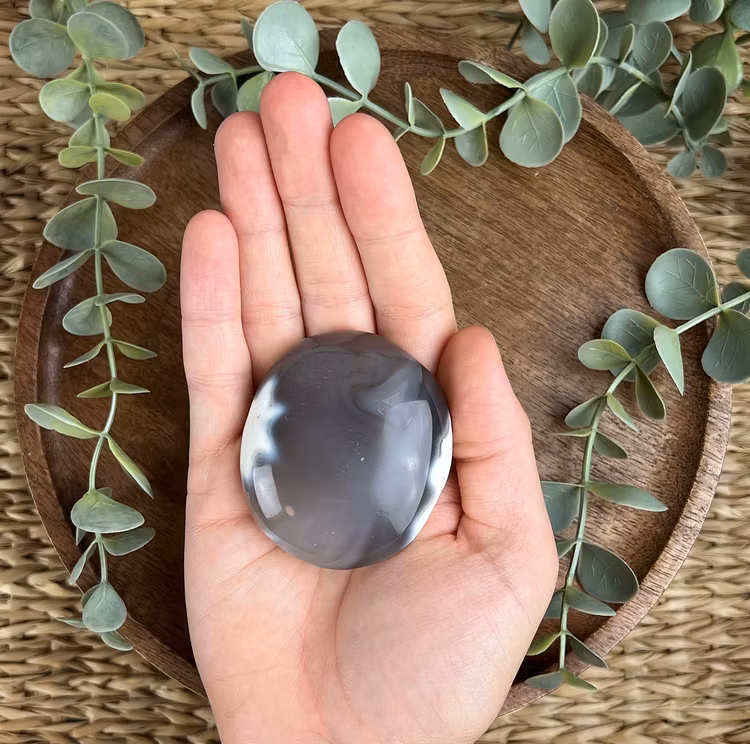 Orca Agat meditationssten (handsten) L