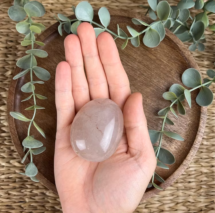 Eldkvarts (Röd Hematoidkvarts) meditationssten/handsten C