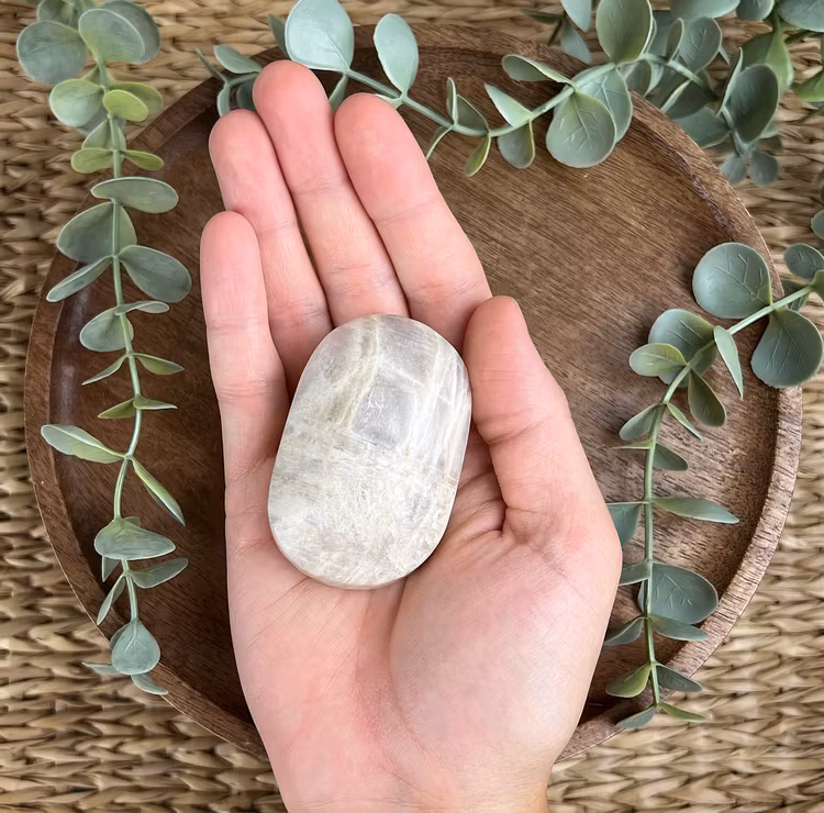 Indisk Månsten meditationssten (handsten) A