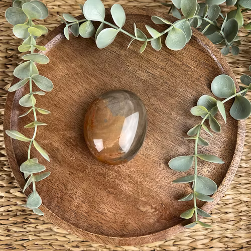 Polykrom Jaspis meditationssten (handsten) H