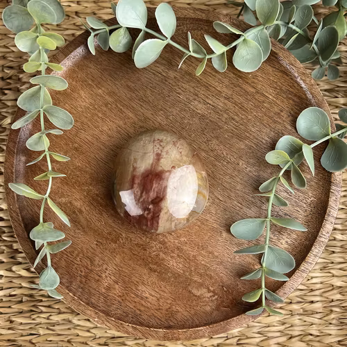 Polykrom Jaspis meditationssten (handsten) I