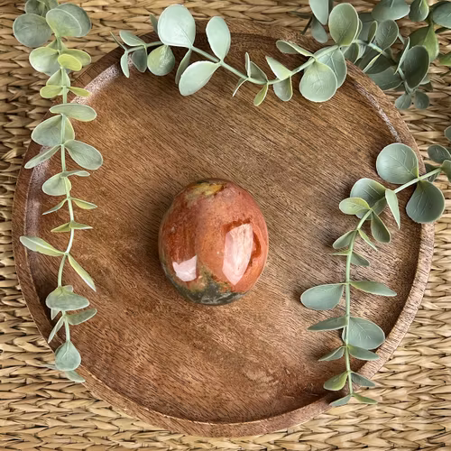 Polykrom Jaspis meditationssten (handsten) J