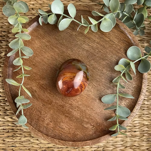 Polykrom Jaspis meditationssten (handsten) N