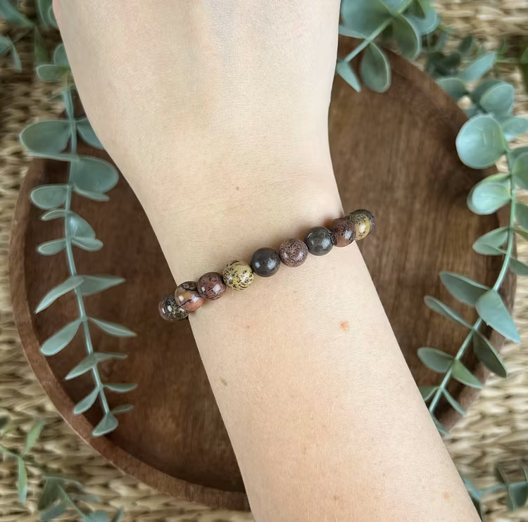 Stenarmband av Dendritjaspis (8 mm)