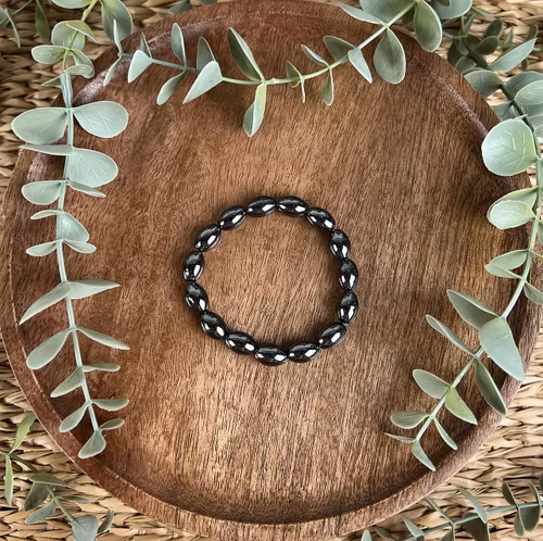 Stenarmband av Hematit (oval)
