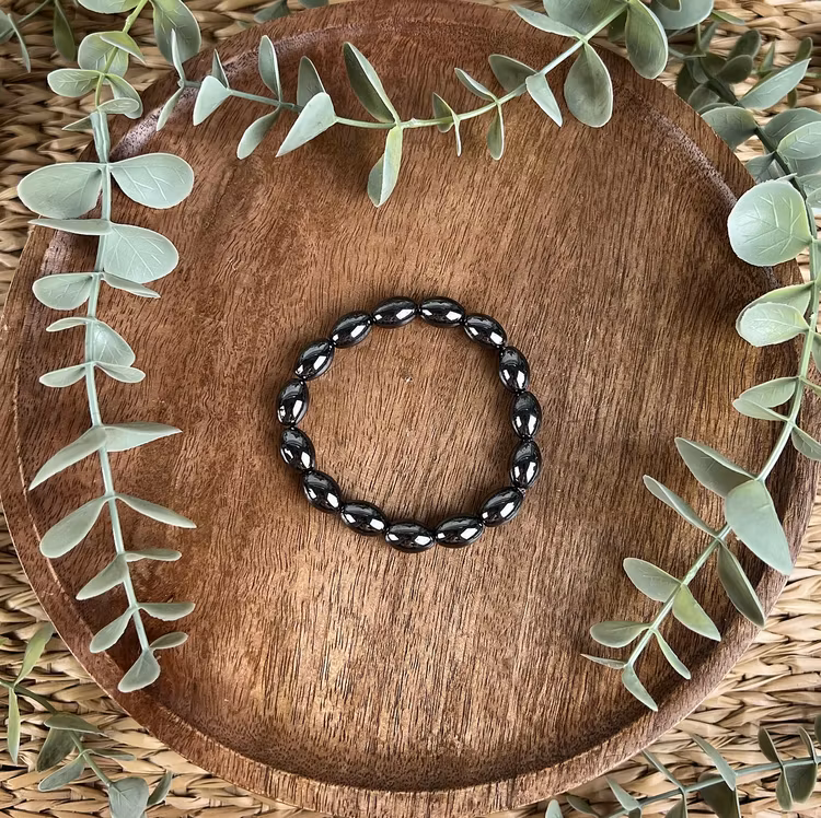 Stenarmband av Hematit (oval)