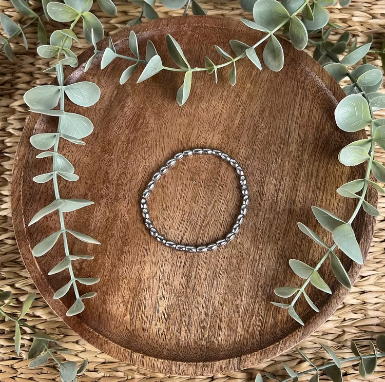 Stenarmband av pläterad Hematit (oval)