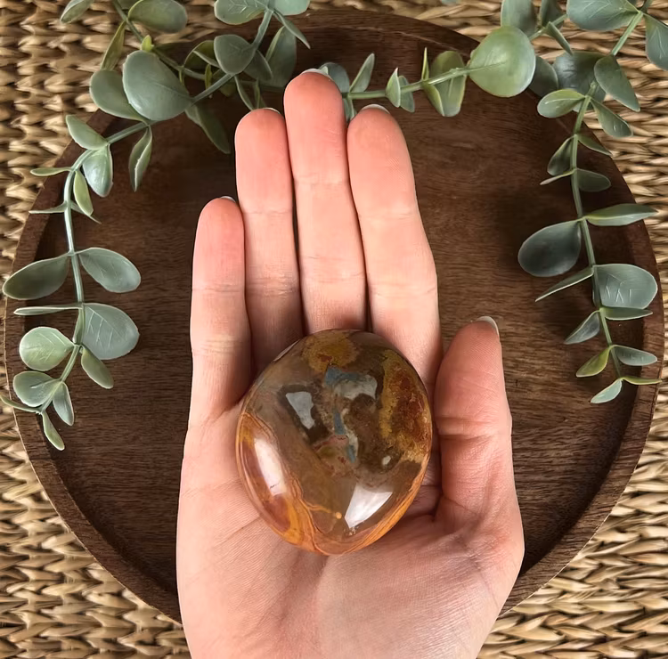 Polykromjaspis meditationssten (handsten) G