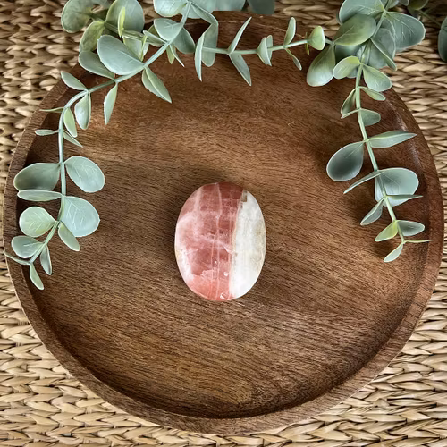 Rosenkalcit meditationssten/handsten E