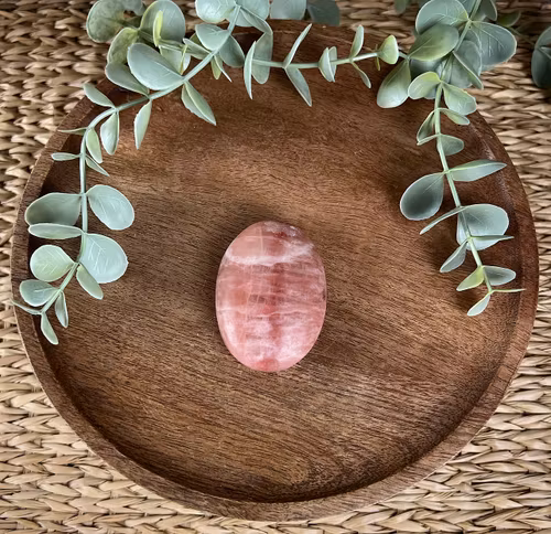 Rosenkalcit meditationssten/handsten G