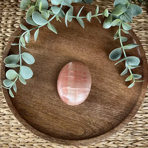 Rosenkalcit meditationssten/handsten H