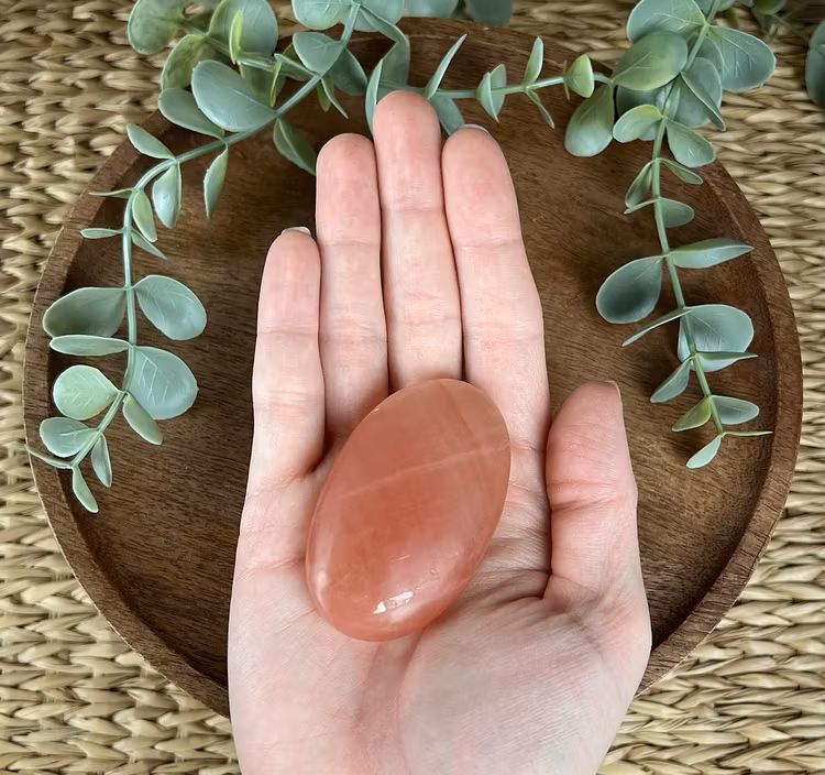 Rosenkalcit meditationssten/handsten M