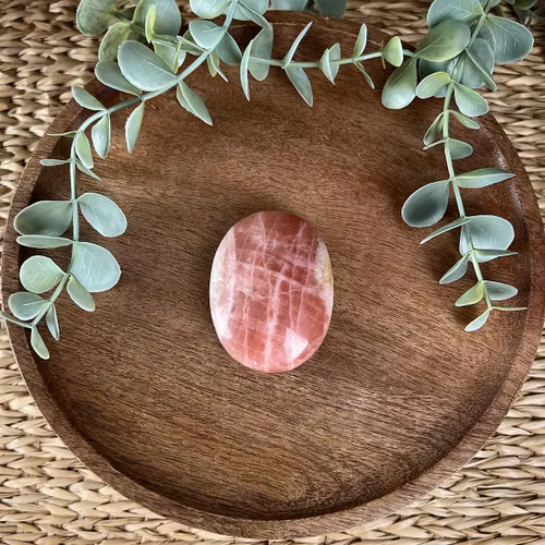 Rosenkalcit meditationssten/handsten O