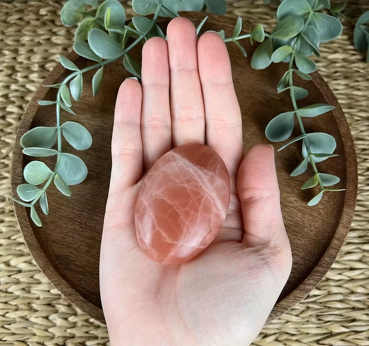 Rosenkalcit meditationssten/handsten R