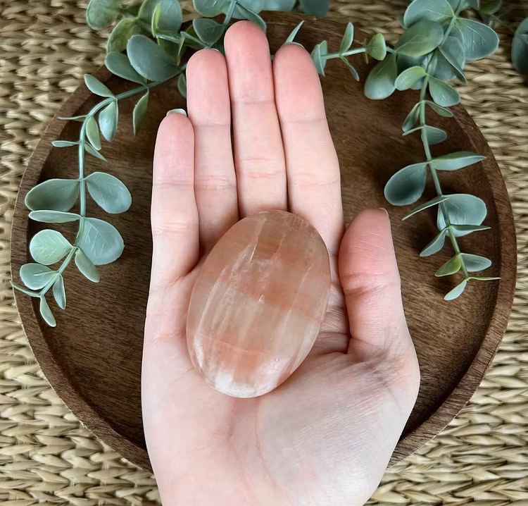 Rosenkalcit meditationssten/handsten S