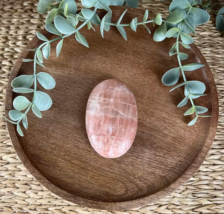Rosenkalcit meditationssten/handsten T