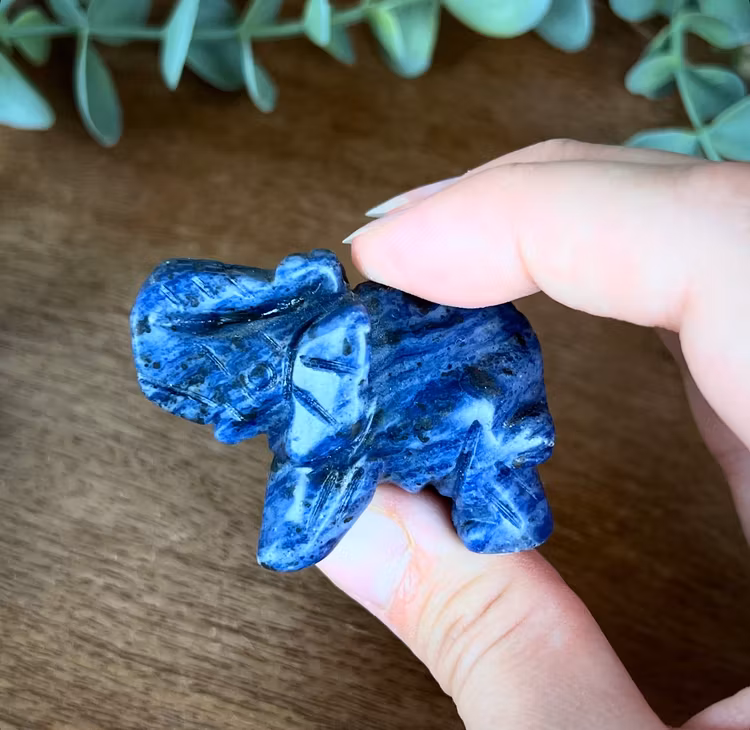 Sodalit Elefant carving A