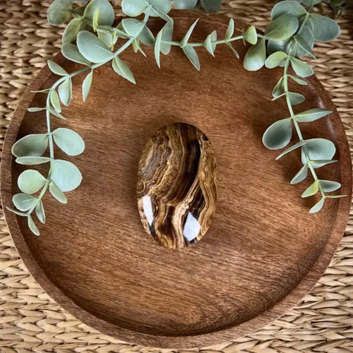 Chokladkalcit meditationssten (handsten) D