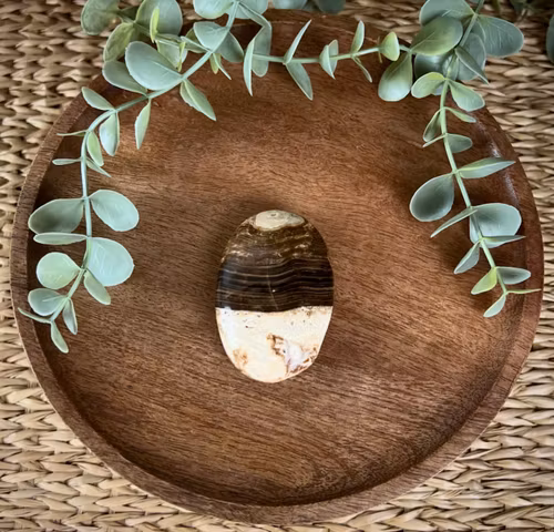 Chokladkalcit meditationssten (handsten) H