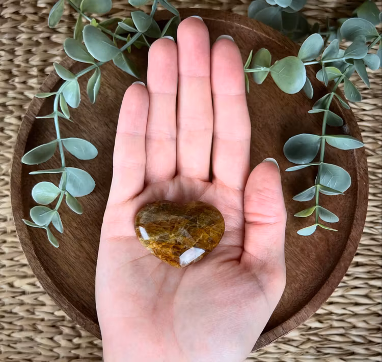 Golden healer (gul hematoidkvarts) hjärta