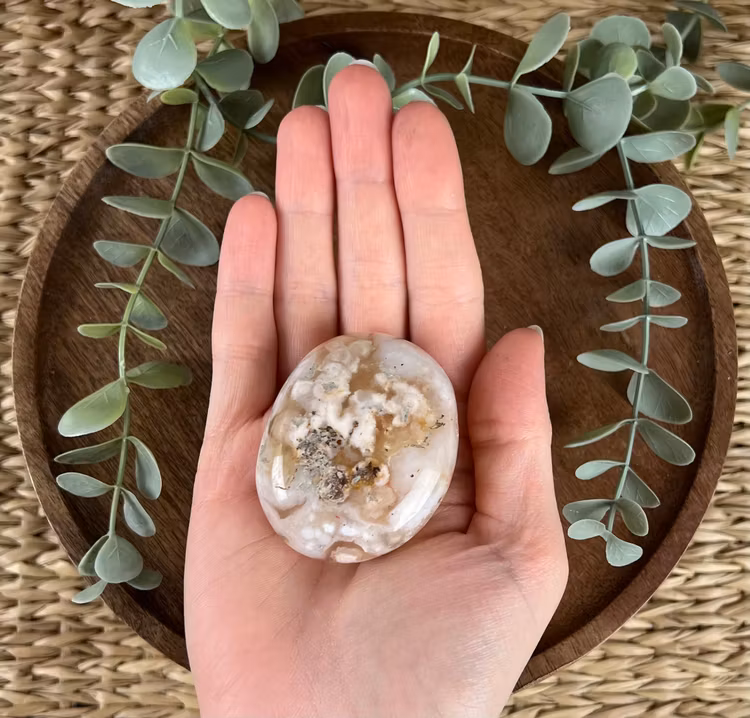 Blomsteragat meditationsstek (handsten) A