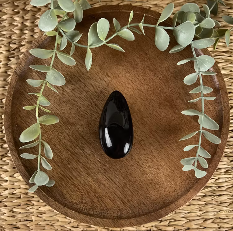 Regnbågsobsidian meditationssten (handsten) A