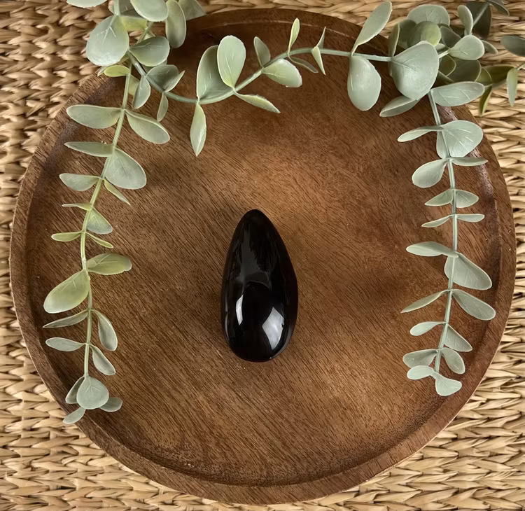 Regnbågsobsidian meditationssten (handsten) A