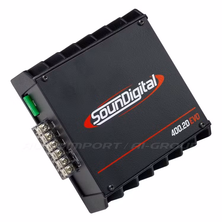 Sounddigital SD400.2D EVO-II - 02 Ohms, bridged power @ 2 ohm, 14.4V: 1x 522 W RMS