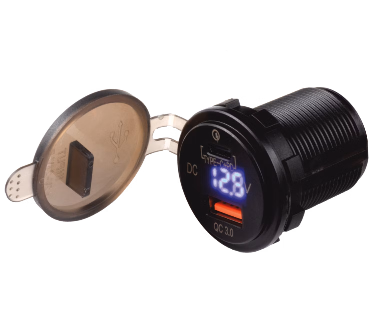 4Connect 4-600162 Waterprof USB-Charger With Voltage Display