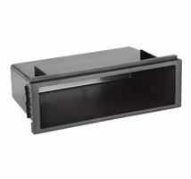Facia pocket for 2-DIN facia plates/1-DIN facia plate.