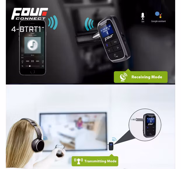 FOUR 2-IN-1 Bluetooth Transmitter & Receiver Wireless Audio Adapter
