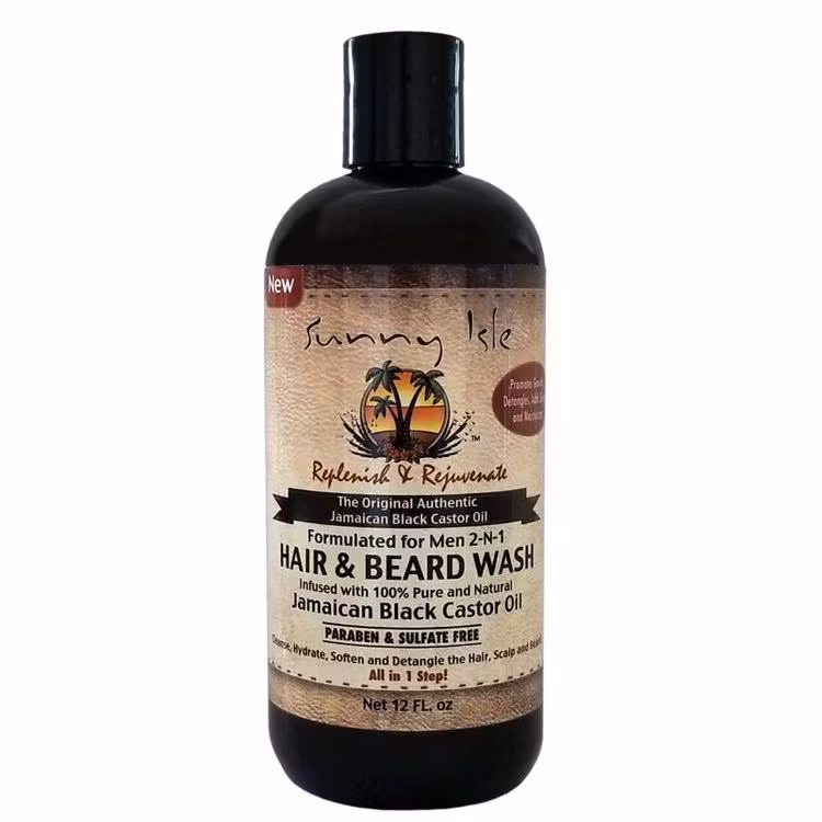 Sunny Isle Jamaican Black Castor Oil Men Hair and Beard Wash 12oz