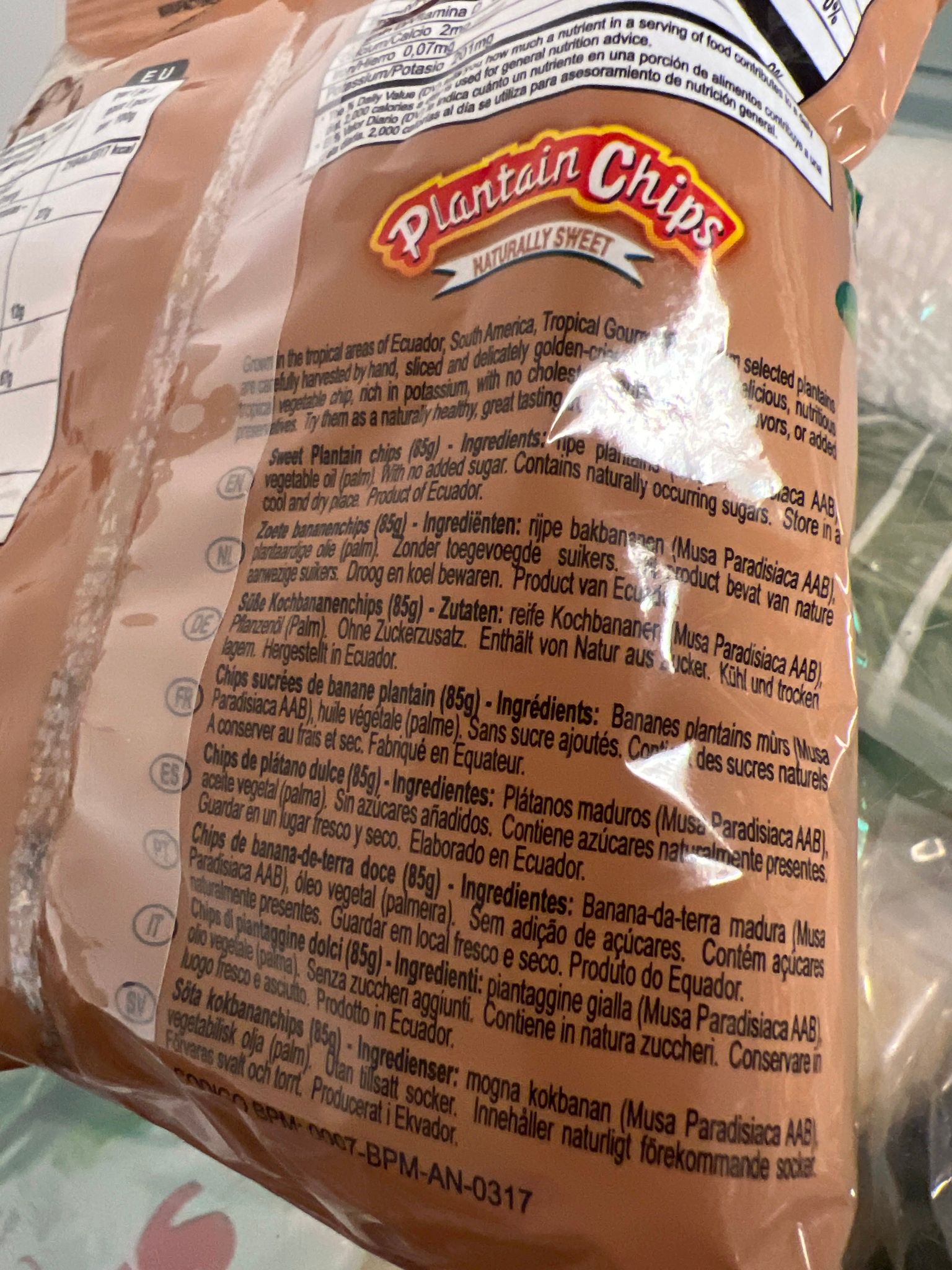 SWEET PLANTAIN CHIPS 85 gr