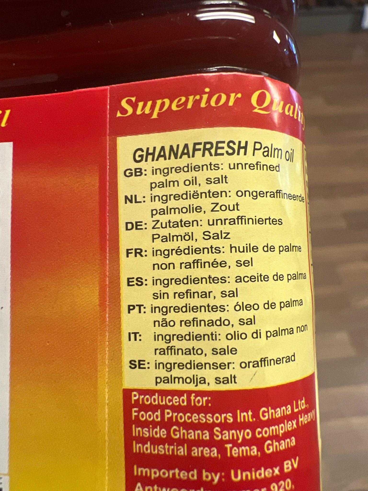 Ghana fresh palm oil 500ml
