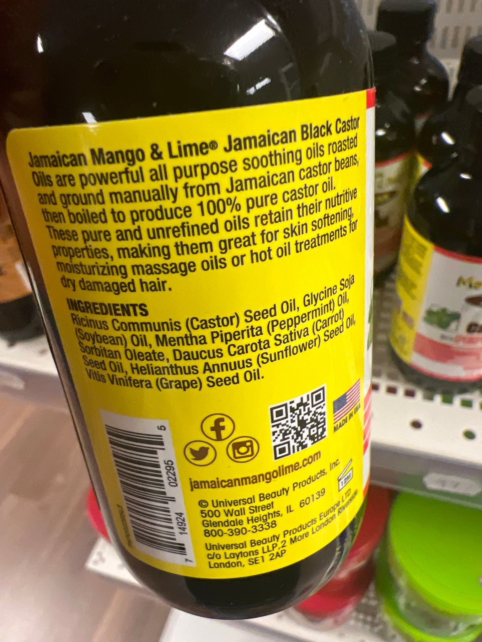Black Castor Oil Jamaican Mango & Lime